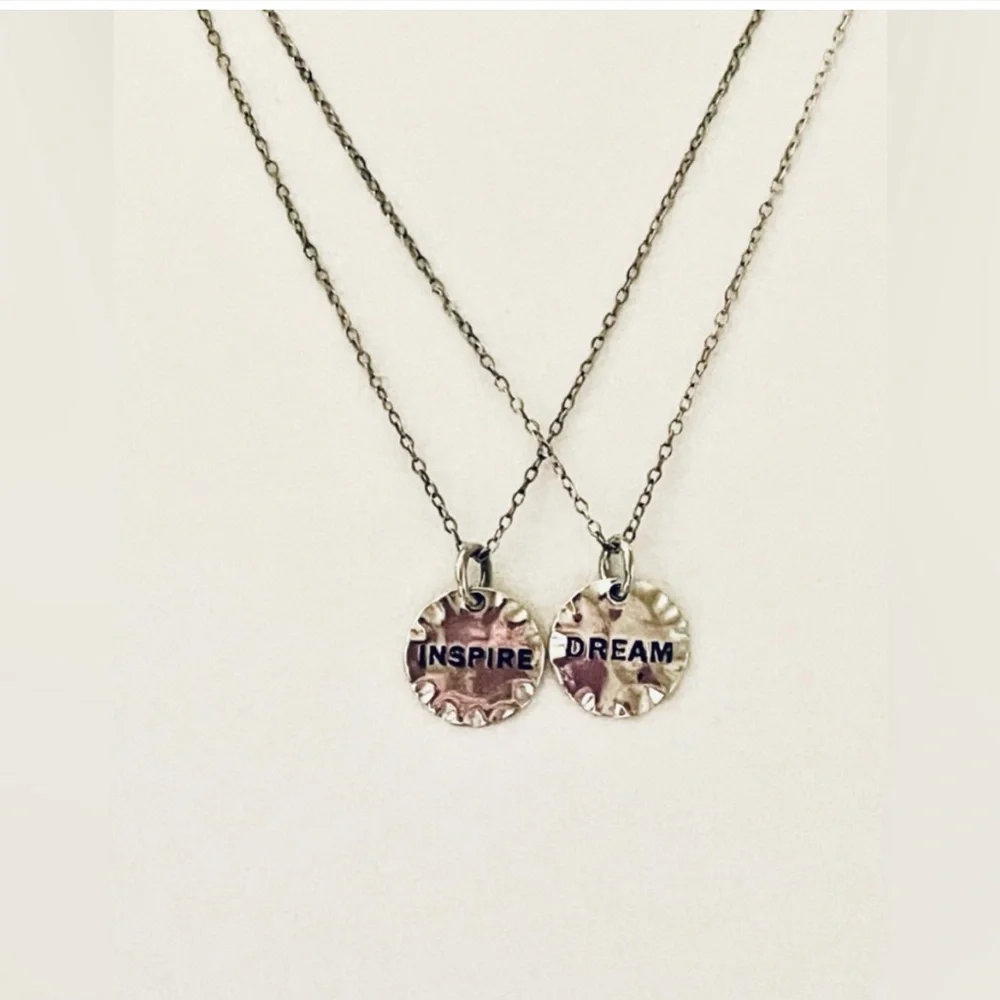 🆕 925 Sterling Silver Dream & Inspire Set of 2 Necklaces